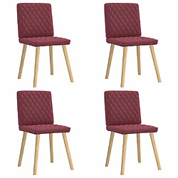 Vidaxl lot de 4 chaises de salle à manger - Rouge Bordeaux Tissu
