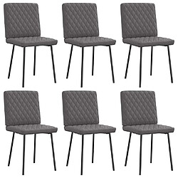 vidaXL Chaises à manger lot de 6 gris similicuir