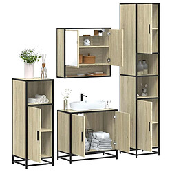 vidaXL Ensemble de meubles de salle de bain 4 pcs chêne sonoma