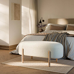 ICONIK INTERIOR Banc Rembourré en Bouclé Blanc