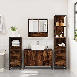 Acheter vidaXL Ensemble meubles salle de bain 4 pcs chêne fumé bois ingénierie