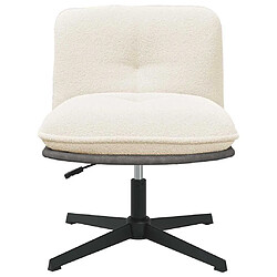 Acheter vidaXL Chaise Pivotante de Bureau - Crème Bouclé