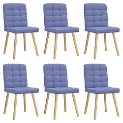 vidaXL Chaises à manger lot de 6 bleu jean tissu