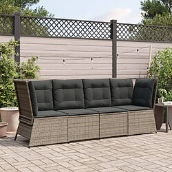 Avis vidaXL Canapé d'Angle de Jardin avec Coussins - Gris Rotin