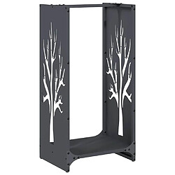 vidaXL Portant de bois chauffage anthracite 40x30x80 cm