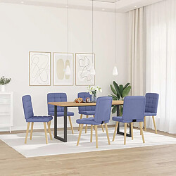 vidaXL Chaises à manger lot de 6 bleu jean tissu