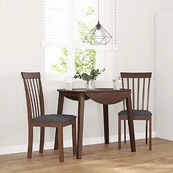 Vidaxl Chaises à manger - Lot de 2 - Marron bois massif caoutchouc