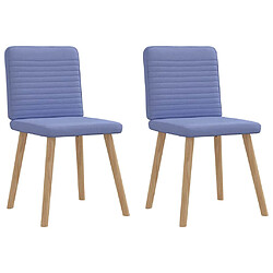 vidaXL Chaises à manger lot de 2 bleu jean tissu