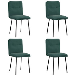 vidaXL Chaises à manger lot de 4 Vert foncé Velours