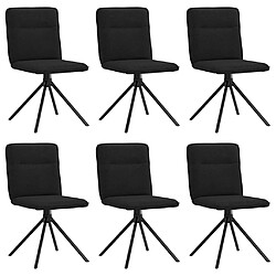 vidaXL Chaises à manger - Tissu noir - Lot de 6