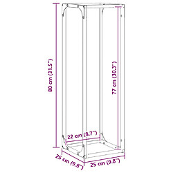 vidaXL Portant de bois chauffage anthracite 25x25x80 cm pas cher