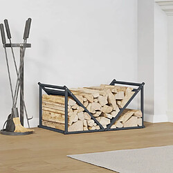 vidaXL Porte-bois de chauffage 70x43x34,5 cm - Anthracite Porte-bûches de cheminée - Acier laminé à froid - Capacité 100 kg - Séchage optimal - Design fonctionnel et élégant
