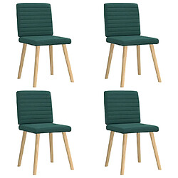 vidaXL Chaises à manger lot de 4 vert foncé tissu