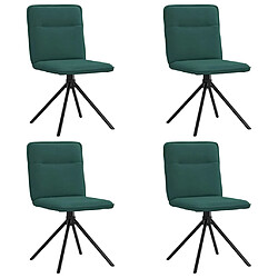 vidaXL Chaises à manger lot de 4 vert foncé tissu