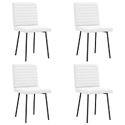 vidaXL Chaises à manger lot de 4 blanc similicuir