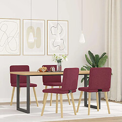 vidaXL Chaises à manger lot de 4 rouge bordeaux tissu