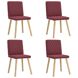 vidaXL Chaises à manger lot de 4 rouge bordeaux tissu