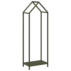 vidaXL Portant de bois chauffage vert olive 40x25x120 cm