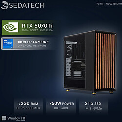 Sedatech Workstation, Intel i7-14700KF, RTX5070Ti, 32Go DDR5, 2To SSD, Win 11