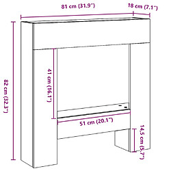 vidaXL Cadre de cheminée chêne marron 81x18x82 cm bois d'ingénierie pas cher