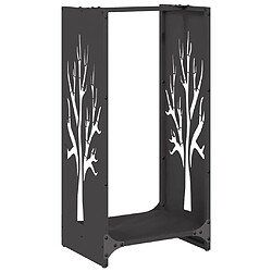 vidaXL Portant de bois chauffage noir 40x30x80 cm