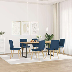 vidaXL Chaises à manger lot de 6 bleu tissu