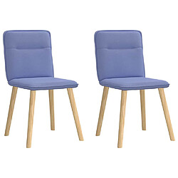 vidaXL Chaises à manger lot de 2 bleu jean tissu