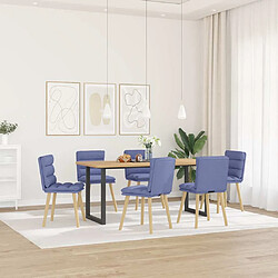 vidaXL Chaises à manger lot de 6 bleu jean tissu