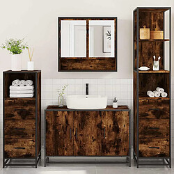 Avis vidaXL Ensemble meubles salle de bain 4 pcs chêne fumé bois ingénierie