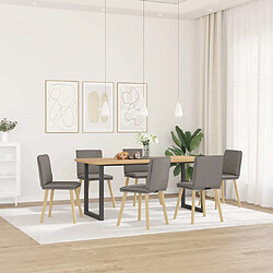 vidaXL Chaises à manger - Tissu taupe - Lot de 6