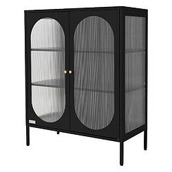 ML-Design Armoire vitrine 80x102,5x40 cm, noir, avec 3 étagères/rayons & 2 portes