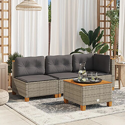 VidaXL Canapé d'angle jardin