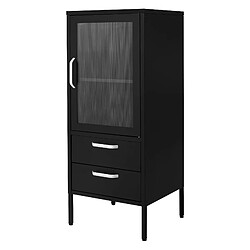 ML-Design Armoire vitrine 42x102x40cm, noir, métallique avec 2 étagères/casiers