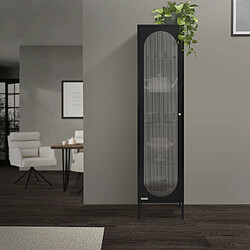 ML-Design Armoire vitrine 42x175x40 cm, noir, étroite avec 5 étagères et 1 porte