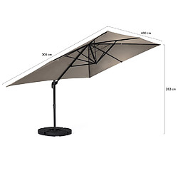 Idmarket market Parasol Déporté Rotatif CALVI Taupe 3x4 m pas cher