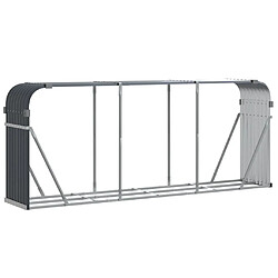 vidaXL Porte-bûches anthracite 234x45x100 cm acier galvanisé