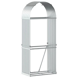 vidaXL Porte-bûches argenté 80x45x190 cm acier galvanisé