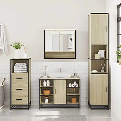 Avis vidaXL Ensemble de meubles de salle de bain 3 pcs chêne sonoma