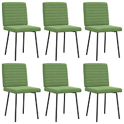 VidaXL Chaises à manger - Lot de 6 - Vert clair - Velours