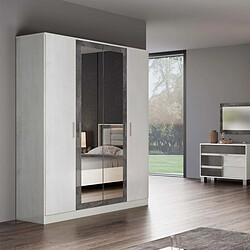 Dansmamaison Armoire 4 portes Marbre gris - FEDANE