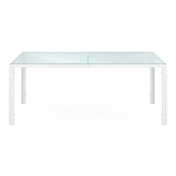 Avis Idmarket Salon de jardin MADRID table 190 cm et 8 chaises - Blanc/Beige