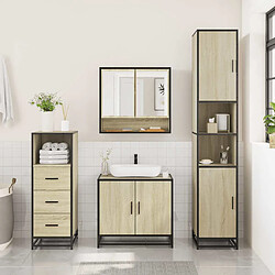 Avis vidaXL Ensemble de meubles de salle de bain 3 pcs chêne sonoma