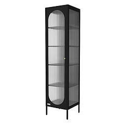 ML-Design Armoire vitrine 42x175x40 cm, noir, étroite avec 5 étagères et 1 porte