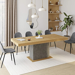 Idmarket EDEN - Table à manger extensible - Bois/effet béton