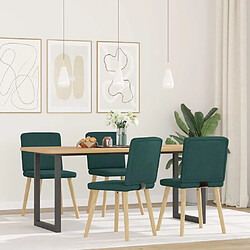 vidaXL Chaises à manger lot de 4 vert foncé tissu