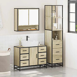 Avis vidaXL Ensemble de meubles de salle de bain 3 pcs chêne sonoma