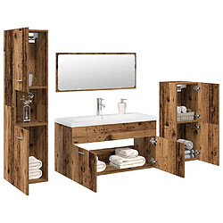 vidaXL Ensemble de meubles salle de bain 5 pcs bois d'ingénierie