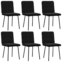 VidaXL Chaises à Manger - Lot de 6 - Noir Velours