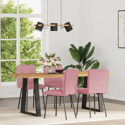 vidaXL Chaises à manger lot de 4 Rose Velours