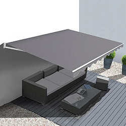 Idmarket Store banne 3.80x3M anthracite Store banne manuel 3,80x3 M gris anthracite